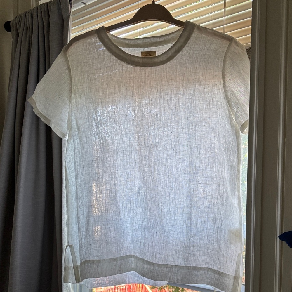 Elegant White Linen Women's Top